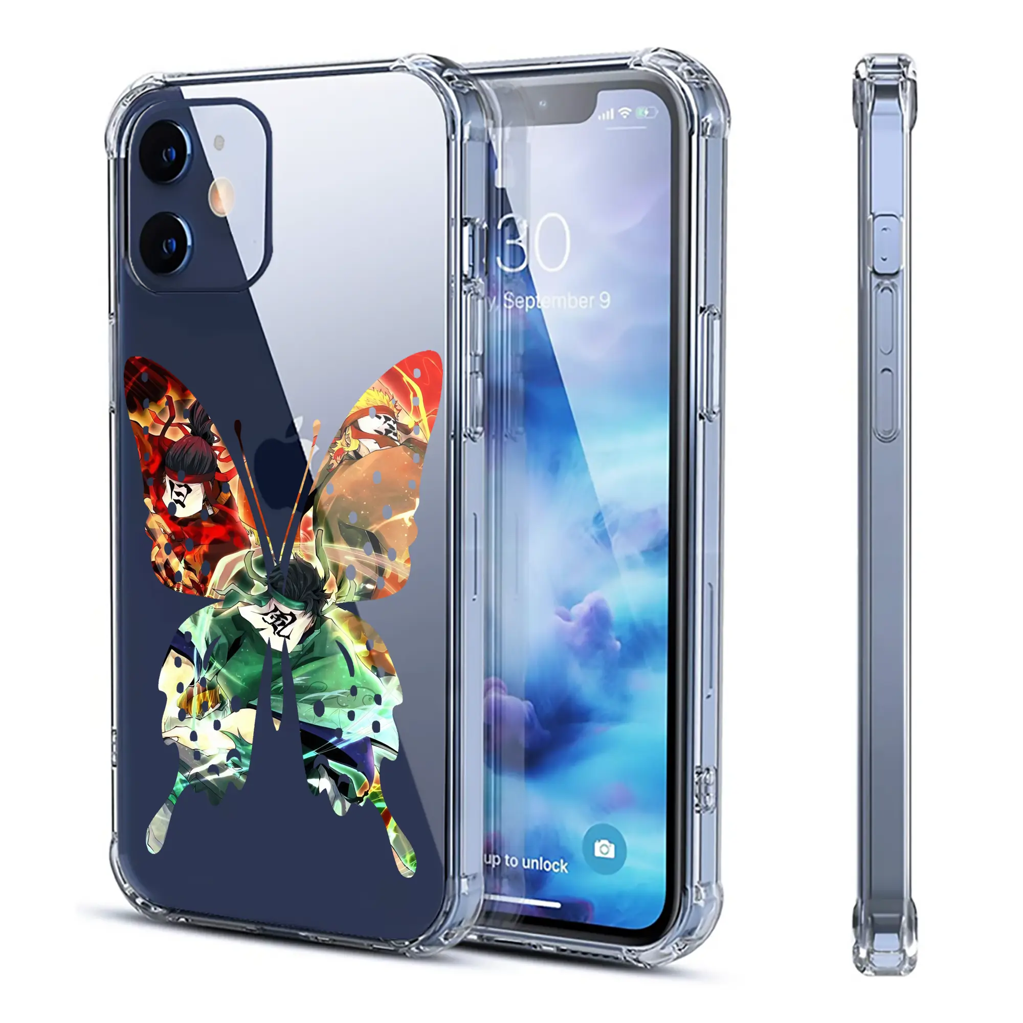 鬼滅の刃 グッズ,竈門 炭治郎 - IPhone 12シリーズ対応 ・ 透明スマホケース ・ クリアソフトケース ・ TPU素材 ・ 耐衝撃 ・ 高密着 ・ 防汚 防指紋 ・ 簡単着脱